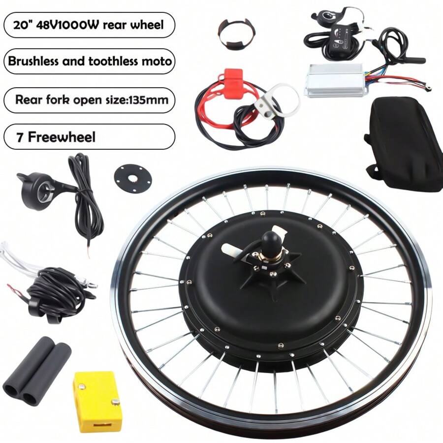 20 Inch For E-Bike Electric Rear Wheel Hub Motor Bicycle Conversion Kit 48V 1000W - Multicolor - View 1
