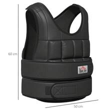 HOMCOM 30 kg Gewichtsweste Trainingsweste mit 35 Gewichtssäcke Verstellbar Krafttraining Fitness Oxford Metall Schwarz 60 x 50 cm - Schwarz - Übersicht 3