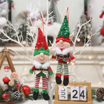 1 件圣诞玩偶挂饰，卡通人物圣诞树挂饰