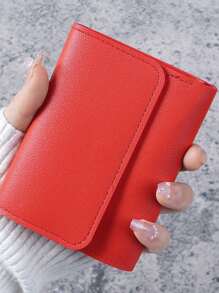 Short Wallet Three Fold Short Clip Wallet Solid Color Multi Card Slots Coin Cute Foldable Clip Female Wallet Card Holder Wallet Business Card Holder Credit Card Holder Women For Women Wallet Mini Wallet Purse Wallet Card Wallet - Multicolor - View 9