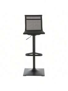Mirage Contemporary Barstool In Black Metal And Black Mesh Fabric By LumiSource,FurniHub - 黑色 - 查看 5