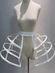 1件巴洛克三层镂空鸟笼衬裙，三圈洛可可式内衬裙，暴力洛丽塔角色扮演内衬裙，极简黑色复活节风格 - 彩色 - 查看 2