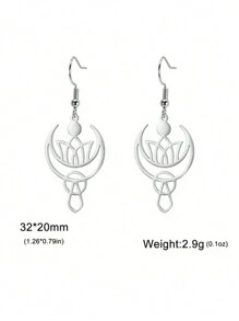 1雙女性個性化不銹鋼蓮花耳環 - 個性系列 - 查看 11