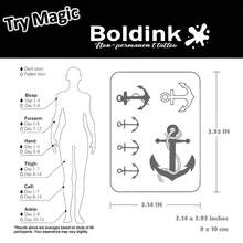 Boldink 非永久性纹身技术 - 锚式设计，自然逼真的纹身效果，防水易用，持续 1-2 周，有趣的纹身体验，无残忍的纹身贴纸 - 黑色 - 查看 5