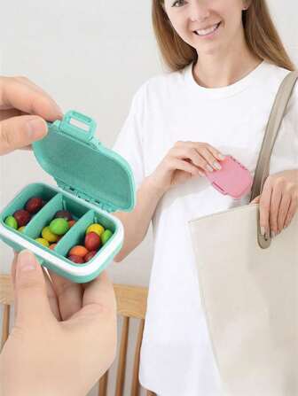 Organizador de pastillas portátil, caja de medicina de gran capacidad, caja de almacenamiento de joyas, estuche sellado para dividir y almacenar píldoras y tabletas