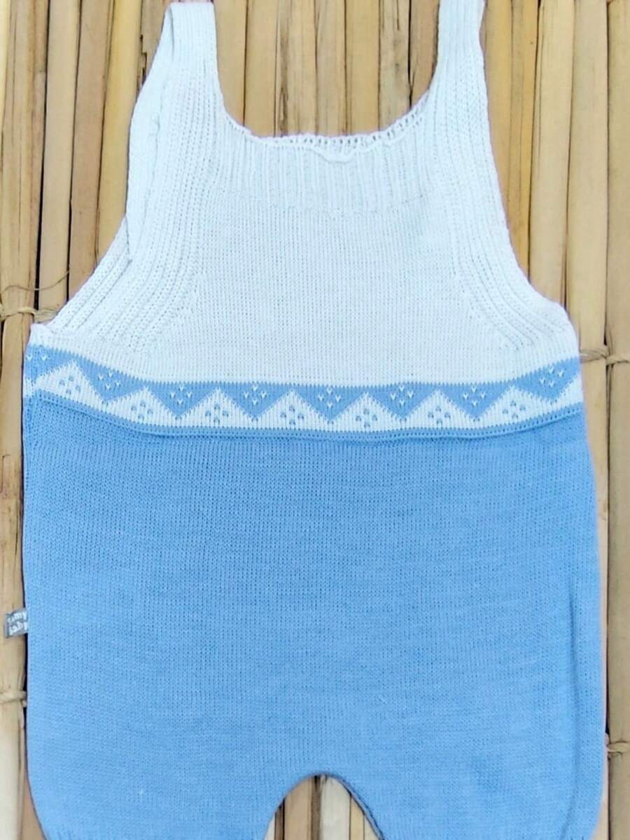 Knitted Baby Romper - Geometric Designs - Assorted Colors - 1 To 7 Months - 淺藍色 - 查看 1