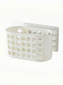 White Hollow Small Hanging Basket Seamless Bathroom Suction Cup Rack - Wall-Mounted Storage Rack - Kitchen Toilet Bathroom Punch-Free Wall-Mounted Drain Storage Rack - Strong Seamless Suction Cup Toiletries Storage Rack - Bathroom Washbasin Wall Corner Shelf Home Bathroom Decor Bathroom Organizer Summer