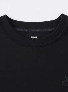 Annil Boys' And Girls' Children's Clothing. Soft Round-Neck Long-Sleeved Knitted Sweater. Solid Color, Simple And Casual. Super Comfortable Clothing That Can Be Worn As An Inner Layer Or An Outer Layer. Top T-Shirt. - Black - View 4