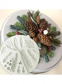 1 khuôn silicon Giáng sinh, dụng cụ nướng vòng hoa, lá, cây thông Noel, khuôn nướng hình quả mọng, khuôn silicon fondant cho tiệc sinh nhật, trang trí bánh cưới quà tặng Giáng sinh Giáng sinh vui vẻ đêm Giáng sinh tiệc Giáng sinh - Nhiều màu - Xem 1