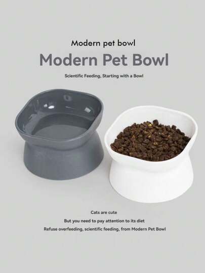 Mica Bowl, Cat Bowl, Dog Bowl, Pet Bowl With Slanted High Foot To Protect Neck, Pet Supplies