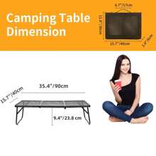 Moosinily Moosinily Small Low Short Floor Protable Grill Table 3 FT Picnic Table Folding Table Metal Foldable Portable Outdoor BBQ For Beach Black 35.4*15.7*9.4 Inch
