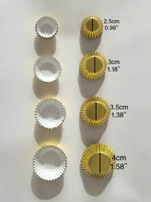 100入組金色和銀色圓形巧克力紙杯，適用於蛋糕製作 - 金色 - 查看 9