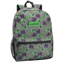 Minecraft Lunch Bag And Backpack Set (Pack Of 4) (Grey/Green/Black) - Light Grey - View 5