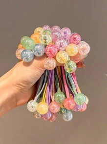 1/10 件/套 AB 彩色珠子可爱双头发带，多巴胺 Y2K 童话朋克风格女孩发饰，适合日常休闲装、派对、闪亮、节日礼物（颜色随机） - 彩色 - 查看 3