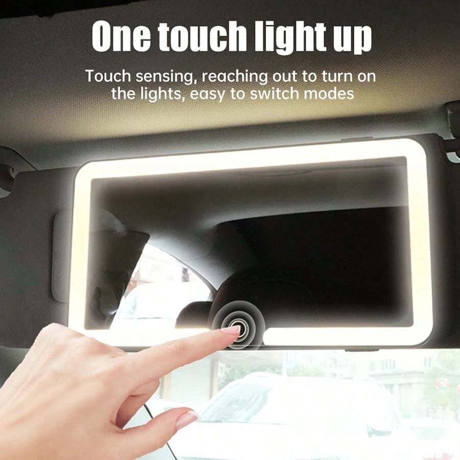 1pc HD Car Makeup Mirror Car Sun Visor Makeup Mirror Led Touch Light