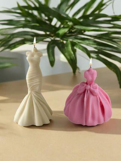 1pc Bandeau Dress Mold, Wedding Dress Aroma Candle DIY Crafts, Wedding Ceremony Gift, Romantic Proposal Silicone Mold