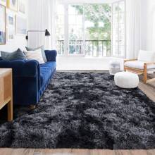Soft Shag Rugs For Bedroom, Black And Grey Fluffy Shaggy Rugs For Living Room, Luxury Modern Plush Carpet Girls Boys Room Dorm Indoor Home Decor, Upgrade Non-Slip - Dark Gray - View 7