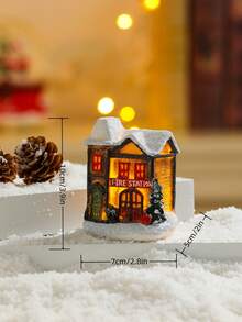 Ngôi nhà mini phong cách Châu Âu chiếu sáng đầy màu sắc, trưng bày cửa sổ mặt tiền, quà tặng nhỏ bằng nhựa, trang trí tiệc, trang trí không khí tuyệt vời - Phần B - Xem 3