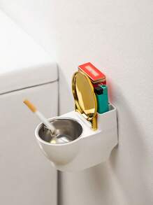 1pc Toilet-vormige asbak met deksel, modieuze overdekte asbak, toilet-asbak beste geschenken