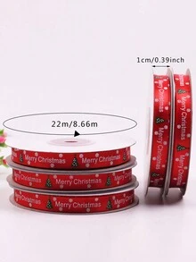 Ruy băng satin đỏ Ruy băng gói quà cây thông Noel, Halloween, Trang trí Halloween - Nhiều màu - Xem 2