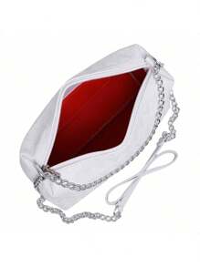 Women's Triangle Bag Casual Everyday Crossbody Bag With Chain Strap New Arrival Promotion - trắng - Xem 5