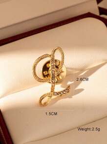 1pc-26pcs Alphabet Shaped Alloy & Rhinestone Brooch Pin For Clothes & Accessories, Fashionable & Versatile Collar Pin,Bag Accessories Gifts For Women - Gold - View 11