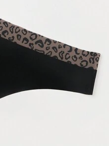 2pcs Women Seamless Leopard Print Thong Panties - Multicolor - View 3