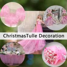 10 Yards Stern Mond Laser Pailletten Tüllrolle weiches Tüllband für Partydekoration DIY Handwerk Tutu Rock Zubehör Hochzeitshintergrund Bühnendekoration Nähen Mesh