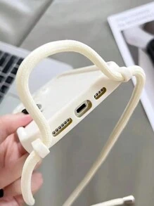 苹果新款高端纹理加厚防摔手工编织带手机壳带吊坠，兼容 16/16 Pro/16 Pro Max/16 Plus、 15 Pro Max、 13、 14、 11 Pro 等手机壳，带斜挎带，时尚设计，防水防震防刮 - 彩色 - 查看 3