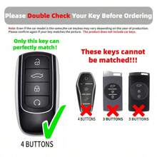 1 Pc Exquisite And Stylish Car Key Protection Cover, Fit For Chery Tiggo 8Plus 8 New 5 Plus 7pro Max Model, Key Case With 4 Buttons - Multicolor-hHD - View 4