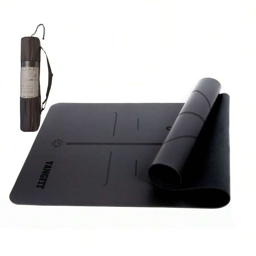 Professional PU And Natural Rubber Yoga Mat 183cmx68cmx5mm With Yangfit Bag - 黑色 - 查看 1