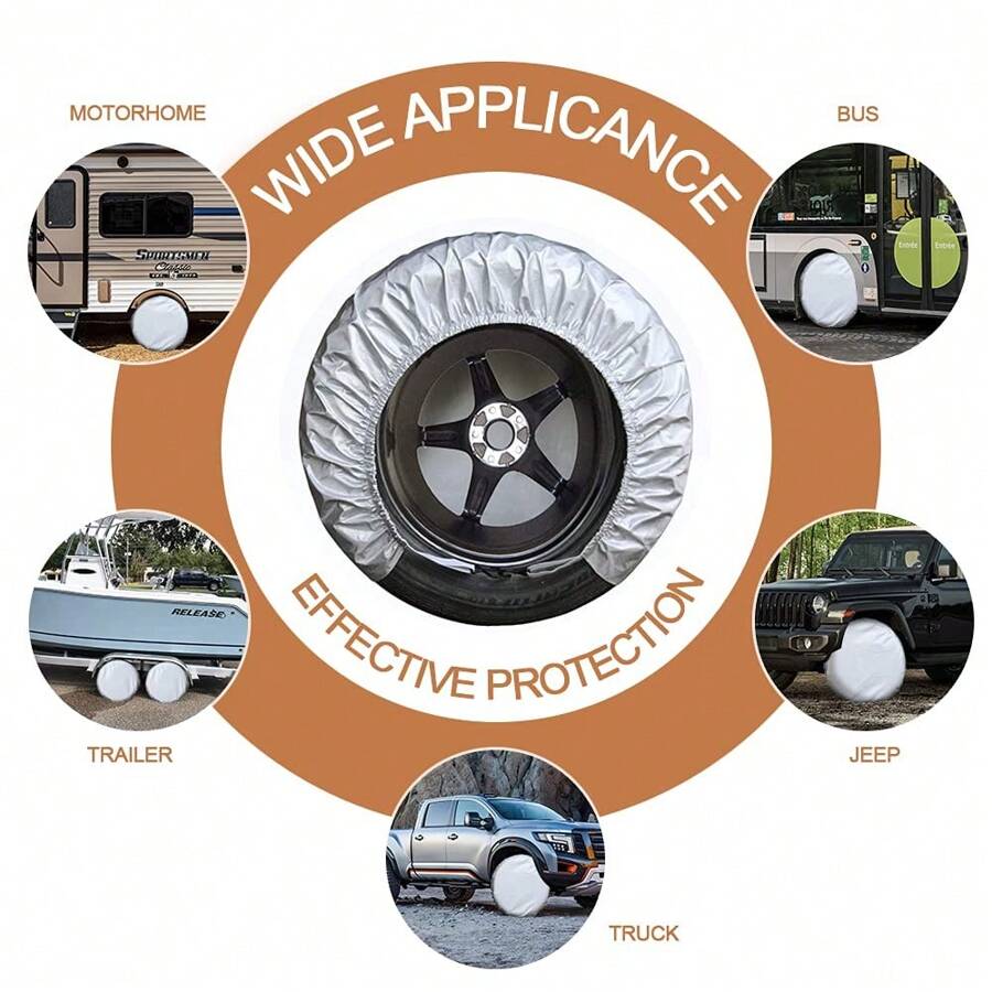 2pcs Rv Tire Covers , Travel Trailer Camper Truck SUV Motorhome