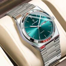 POEDAGAR Luxury Quartz Man Wristwatch Sport Men Watches Waterproof Luminous Date Week Stainless Steel Men's Watch Male