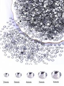 2mm-6mm Rhinestones de resina, diamantes de fondo plano, diamantes de cristal negro sin calentar, para manualidades DIY, tazas, botellas, gafas, ropa, cristales sueltos brillantes, decoración de artesanía