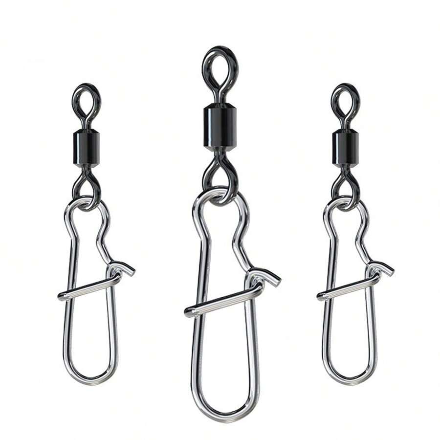 Fishing Swivels Snaps Set, Rolling Bearing Swivel With Duo Lock Snap Connector For Saltwater Freshwater Fishing