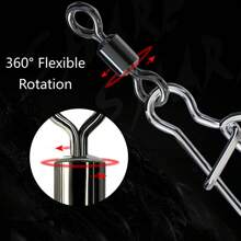 Fishing Swivels Snaps Set, Rolling Bearing Swivel With Duo Lock Snap Connector For Saltwater Freshwater Fishing
