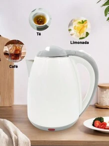 Tetera electrica, Hervidor de Agua Eléctrico, Tetera Eléctrica, Jarra Inalámbrica, 2 Litros, 1000 W, Acero Inoxidable, Resistente, Hierve agua en minutos, Base removible, - Blanco - Ver 11