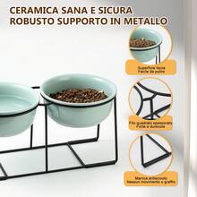 Set di ciotole rialzate per amanti dei cani e mamme di cani - Ciotole per cibo e acqua rialzate con supporto antiscivolo - Set di ciotole in ceramica pesante con scritta "Amante dei cani e mamma di cani" - Ciotole per gatti/cani extra larghe e profonde come regalo per amanti dei cani e mamme di cani - 2 x 1600 ml