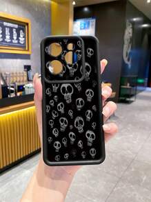 1pc Skull Design Anti-Drop Mobiele Telefoonhoesje, Compatibel met Iphone/Galaxy/Infinix/Redmi/OPPO/VIVO/MOTO/Honor/Oneplus/Itel/Tecno