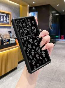 1pc Skull Design Anti-Drop Mobiele Telefoonhoesje, Compatibel met Iphone/Galaxy/Infinix/Redmi/OPPO/VIVO/MOTO/Honor/Oneplus/Itel/Tecno