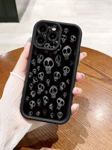 1pc Skull Design Anti-Drop Mobiele Telefoonhoesje, Compatibel met Iphone/Galaxy/Infinix/Redmi/OPPO/VIVO/MOTO/Honor/Oneplus/Itel/Tecno