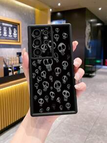 1pc Skull Design Anti-Drop Mobiele Telefoonhoesje, Compatibel met Iphone/Galaxy/Infinix/Redmi/OPPO/VIVO/MOTO/Honor/Oneplus/Itel/Tecno