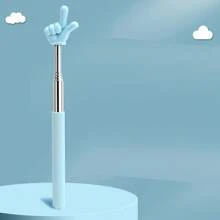 68 cm Teleskop-Fingerlese-Stab, Fingerlese-Stab, einziehbarer Fingerstab, Unterrichtsmaterial aus Edelstahl, ausziehbarer Leszeiger, Frühpädagogisches Werkzeug, Lehrerstab, Lesestift, Tafel, Klavier-Führungsstab, Lese-Zuhause-Unterricht, Lehrstab, Bürozeichenmarker, Schreibwaren, Geschenk für Feiertage