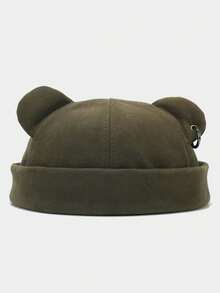 INNNEVV 1 件装熊耳朵设计师钓鱼渔夫帽，韩版金属环装饰男士嘻哈帽 - 彩色 - 查看 5