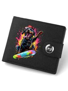 1 chiếc ví ngắn họa tiết chó cổ điển, ví gấp đôi họa tiết động vật thời trang, ví ngắn thường ngày cho doanh nhân có khe cắm thẻ, quà tặng sáng tạo, thích hợp sử dụng hàng ngày - Nhiều màu - Xem 12