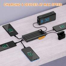 Portable Charger With Built In Cables,10000mAh Power Bank With LED Lamp 22.5W Fast Charging USB C External Battery Pack Phone Charger With LED Display For Phone, Amsung And Cell Phones (Black) - màu đen - Xem 7