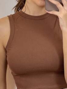 Women Tank Tops & Camis - 鏽棕色 - 查看 3