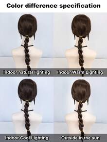 Peluca larga de trenzas retorcidas de color marrón para mujeres, con flequillo, apta para uso diario, fiestas, escuela, clásica y de moda, disfraz de anime, pelo sintético resistente al calor con flequillo, para Halloween, Acción de Gracias, fiestas de cumpleaños, Año Nuevo, decoraciones navideñas + 1 gorro para la peluca - Marrón - Ver 8