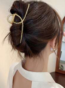 1 pezzo Fermaglio per capelli in lega di colore elegante e minimalista, adatto per acconciature quotidiane, lavaggio del viso, uscite, San Valentino. Fermaglio per capelli, morsetto per capelli, accessorio per capelli autunnale e invernale per donna, adatto per vacanze e regali di San Valentino