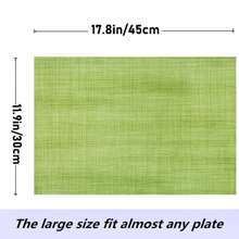 4pcs Interwoven Woven Vinyl Non-Slip Insulated Placemats Silver PVC Easy To Clean Premium Plastic Placemats, Heat Resistant Non-Slip Placemats For Dining Room Table, Kitchen Table Placemats - Multicolor - View 3